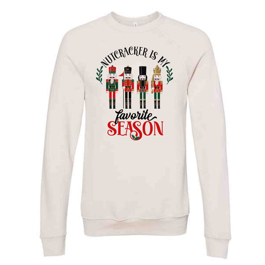 Christmas Sweatshirt, Nutcracker Is My Favorite Season Design, Unisex Sponge Fleece Raglan Crewneck Bella + Canvas, Fall Sweatshirt