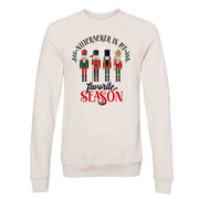 Christmas Sweatshirt, Nutcracker Is My Favorite Season Design, Unisex Sponge Fleece Raglan Crewneck Bella + Canvas, Fall Sweatshirt