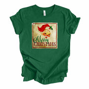 Christmas Tee, Retro Santa Claus with Merry Christmas, Vintage Santa Design on premium unisex shirt,3 color choices, plus sizes available