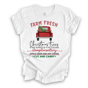 Christmas, Farm Fresh Christmas Tree Farm, Red Truck Christmas Design, premium unisex shirt, 3 color choices, plus size, 3x, 4X Christmas