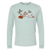 Christmas Long Sleeve Tee, Super Cute Snowmen Dancing, Christmas Snowmen Design, premium unisex long sleeve tee, 3x plus size long sleeve