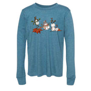 Christmas Long Sleeve Tee, Super Cute Snowmen Dancing, Christmas Snowmen Design, premium unisex long sleeve tee, 3x plus size long sleeve