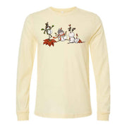 Christmas Long Sleeve Tee, Super Cute Snowmen Dancing, Christmas Snowmen Design, premium unisex long sleeve tee, 3x plus size long sleeve