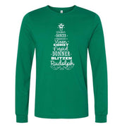 Christmas Long Sleeve, Cute List of Santa's Reindeer, Reindeer Names Tree Design, premium unisex long sleeve tee, 3x plus size long sleeve