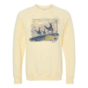 Christmas Christian, For We Walk By Faith Not By Sight, Wisemen Seeking Jesus, Unisex Sponge Fleece Raglan Crewneck Bella Canvas Sweatshirt