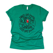 Christmas Christian Tee, Give Like Santa and Love Like Jesus Design on premium cotton unisex shirt, plus sizes, 2x, 3x, 4x