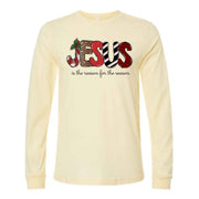 Christmas Long Sleeve, Jesus Is The Reason For The Season Design on premium unisex long sleeve tee, 3x plus size long sleeve