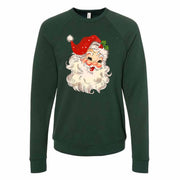 Christmas Sweatshirt, Old Fashioned Santa,  Vintage Santa Claus Design, Unisex Sponge Fleece Raglan Crewneck Bella + Canvas, Fall Sweatshirt