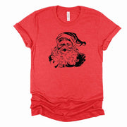 Christmas Tee, Super Cute Santa Drawing, Santa Better Be Good Design on premium unisex shirt, 3 color choices, 3x santa, 4x santa