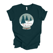 Christmas Tee, Modern Christmas Trees, Merry and Bright with Trees Design on premium unisex shirt, 3 color choices, 3x santa, 4x santa