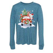 Christmas Long Sleeve Tee, Super Cute Christmas Truck with Santa and Gnome Design, premium unisex long sleeve tee, 3x plus size long sleeve