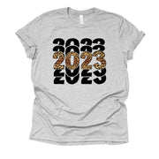 New Year 2023 Tee, Super Cute Repeating 2023 Leopard Print Design, premium unisex shirt, 3 color choices, 3x 4x christmas, plus sizes