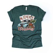 Christmas Tee, Vintage Rusty Truck, Merry Christmas Distressed Truck Design, premium unisex shirt, 4 color choices, plus sizes available