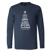 Christmas Long Sleeve, Cute List of Santa's Reindeer, Reindeer Names Tree Design, premium unisex long sleeve tee, 3x plus size long sleeve