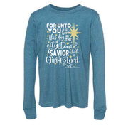 Christmas Long Sleeve, For Unto Us A Child Is Born, Jesus Is Born Design, premium unisex long sleeve tee, 3x plus size long sleeve