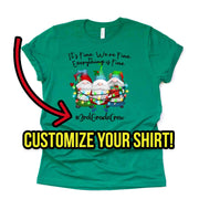 Christmas Teacher Tee, Teacher Gnomes Tangled in Lights, It's Fine, Teacher Squad Design, premium cotton unisex shirt, plus sizes 3x, 4x