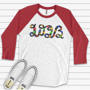 New Year Raglan, 2023 in Lights, Fun 2023 New Year, Happy New Year 2023 Design, premium Raglan 3/4 sleeve shirt, plus size, 2X, 3X