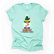 Christmas Tee, Funny Christmas Gnome in Elf Hat, Santa  I Gnome Him Design on premium unisex shirt, 3 color choices, plus sizes available