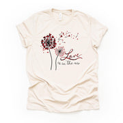 Valentine's Day Tee, Cute Heart Dandelions, Love Is In The Air Design on premium unisex shirt, 3 color choices, 3x valentine, 4x valentine