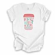 Christmas Tee, Super Fun Peppermint Season, Peppermint Coffee Christmas on premium unisex shirt, 3 color choices, plus sizes available