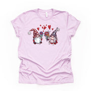 Valentine's Day Tee, Gnomes in Love, Valentine Gnome Couple Design on premium unisex shirt, 3 color choices, 3x valentine, 4x valentine