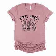 Valentine's Day Tee, Funny Valentine, FREE HUGS, Cactus Tee Design on premium unisex shirt, 3 color choices, 3x valentine, 4x valentine