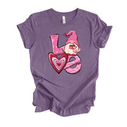 Valentine's Day Tee, Super Cute Valentine Gnome, LOVE Gnome Design, on premium unisex shirt, 3 color choices, 3x valentine, 4x valentine