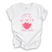 Valentine's Day Tee, Retro 80s I Love You Beary Much Bear Design, premium unisex shirt, 3 color choices, 3x valentine, 4x valentine