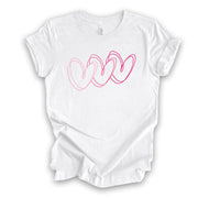 Valentine's Day Tee, Super Cute Valentine Hearts, Hearts Linked Design on premium unisex shirt, 3 color choices, 3x valentine, 4x valentine