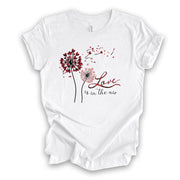 Valentine's Day Tee, Cute Heart Dandelions, Love Is In The Air Design on premium unisex shirt, 3 color choices, 3x valentine, 4x valentine