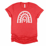 Valentine's Day Tee, Super Cute Valentine Rainbow, White Valentine Rainbow Design, premium unisex shirt, 3 color choices, plus valentine tee