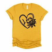 Valentine's Day Tee, Cute Heart with Rose, LOVE Heart with Flower Design, premium unisex shirt, 3 color choices, plus valentine tee