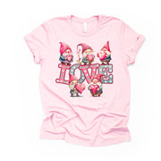 Valentine's Day Tee, Vintage Gnomes, Valentine Gnomes with LOVE Marquee Design, premium unisex shirt, 3 color choices, plus valentine tee