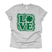 St Patrick's Day Tee, Cute LOVE St Patricks Mandala, Cute Clover Design, premium unisex tee, 4 color choices, 3x st patricks, 4x st patricks