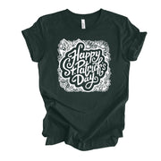 St Patrick's Day Tee, Cute Happy St Patricks Day Mandala Design, premium unisex tee, 3 color choices, 3x st patricks, 4x st patricks