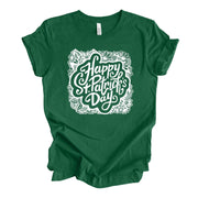 St Patrick's Day Tee, Cute Happy St Patricks Day Mandala Design, premium unisex tee, 3 color choices, 3x st patricks, 4x st patricks