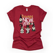 New Year's 2022 Tee, Happy New Year Gnomes, Cute New Years Gnomes Design on premium Bella + Canvas unisex shirt, 3 color choices, plus size