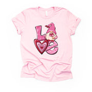 Valentine's Day Tee, Super Cute Valentine Gnome, LOVE Gnome Design, on premium unisex shirt, 3 color choices, 3x valentine, 4x valentine