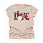 Valentine's Day Tee, Cute Valentine Gnome, LOVE Gnome Design, on premium unisex shirt, 3 color choices, 3x valentine, 4x valentine