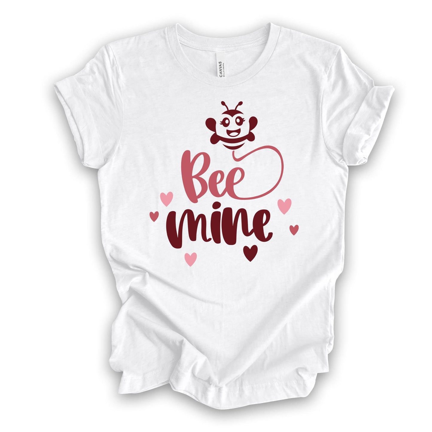 Valentine's Day Tee, Super Cute BEE Mine, Valentine Bee, Be Mine Design, premium unisex shirt, 3 color choices, 3x valentine, 4x valentine
