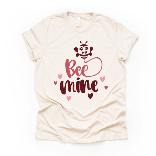 Valentine's Day Tee, Super Cute BEE Mine, Valentine Bee, Be Mine Design, premium unisex shirt, 3 color choices, 3x valentine, 4x valentine