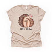 Valentine's Day Tee, Free Hugs, Cute Valentine Hedgehogs Design, premium unisex shirt, 3 color choices, 3x valentine, 4x valentine