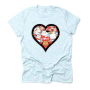 Valentine Tee, Cute Valentine Cats in a Heart, Valentine Cats Design, premium unisex shirt, 3 color choices, 3x valentine, 4x valentine