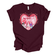 Valentine Tee, Cute Valentine Gnomes in a Hearts, Gnomes LOVE Design, premium unisex shirt, 3 color choices, 3x valentine, 4x valentine