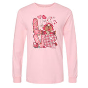 Valentine Long Sleeve Tee, Cute Valentine Gnome, LOVE Valentine's Gnome Design on premium unisex long sleeve tee, 3x plus size long sleeve