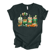 St Patrick's Day, Super Cute St Patricks Coffee Drinks  Design on premium unisex tee, 3 color choices, 3x st patrick, 4x st patrick