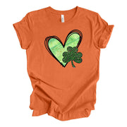 St Patrick's Day, Fun St Patrick's Hearts, Leopard Print Clover Design, premium unisex tee, 3 color choices, 3x st patrick, 4x st patrick