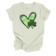 St Patrick's Day, Fun St Patrick's Hearts, Leopard Print Clover Design, premium unisex tee, 3 color choices, 3x st patrick, 4x st patrick