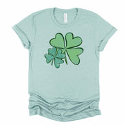 St Patrick's Day, Super Fun St Patrick's Day Clovers, Cute Clovers Design, premium unisex tee, 3 color choices, 3x st patrick, 4x st patrick