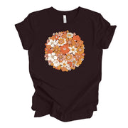 Flowers Bouquet Tee, Retro Flowers, 70s Style Flower Bouquet Design, premium unisex shirt, 4 color choices, 2X, 3X, 4X, plus sizes available